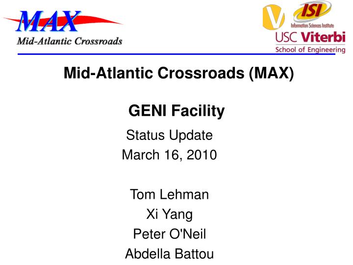 mid atlantic crossroads max geni facility
