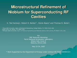 Microstructural Refinement of Niobium for Superconducting RF Cavities