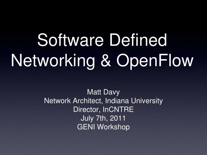 software defined networking openflow