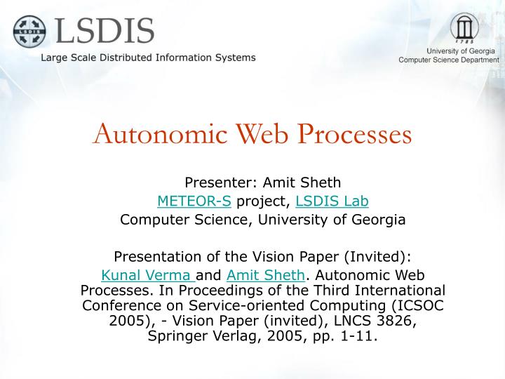 autonomic web processes