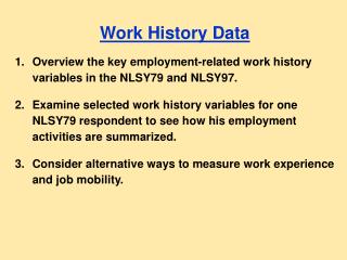 Work History Data