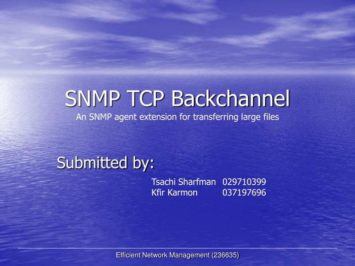 snmp tcp backchannel