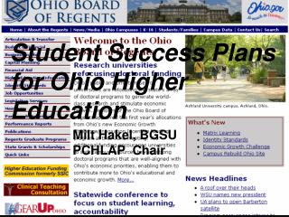 Student Success Plans for Ohio Higher Education
