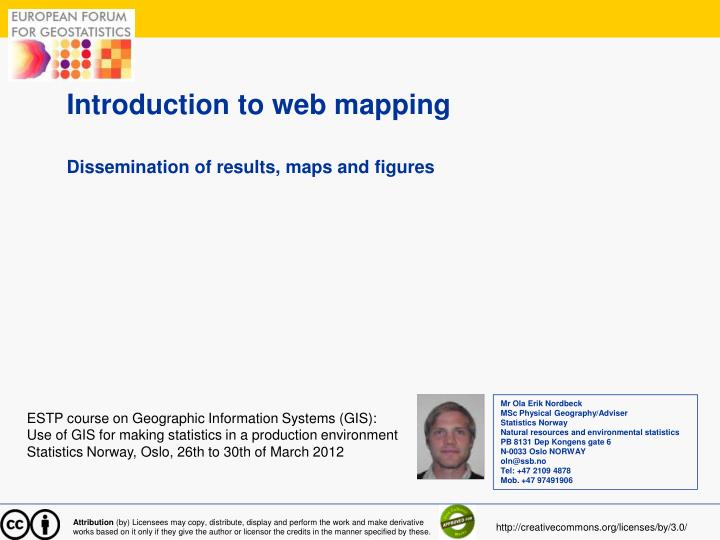 introduction to web mapping dissemination of results maps and figures