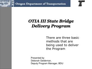 OTIA III State Bridge Delivery Program