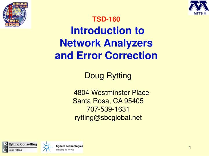 tsd 160 introduction to network analyzers and error correction