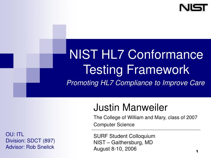 nist hl7 conformance testing framework