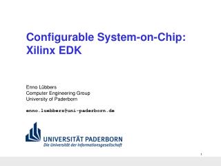 Configurable System-on-Chip: Xilinx EDK