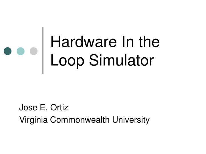 hardware in the loop simulator