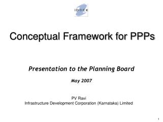 Presentation to the Planning Board May 2007