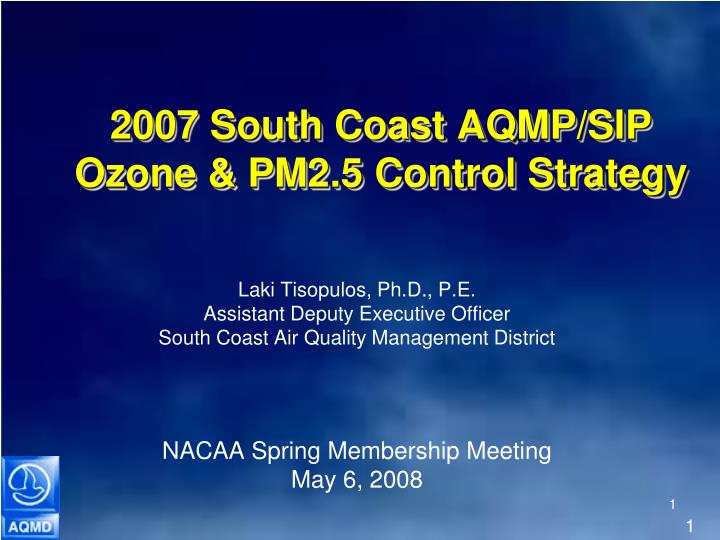 2007 south coast aqmp sip ozone pm2 5 control strategy