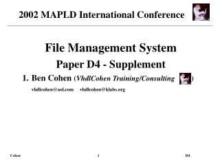 File Management System Paper D4 - Supplement