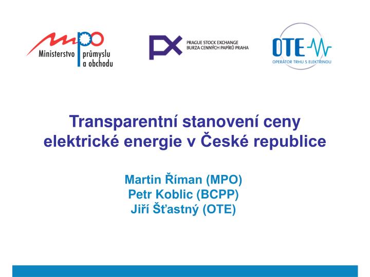 transparentn stanoven ceny elektrick energie v esk republice