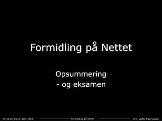 formidling p nettet