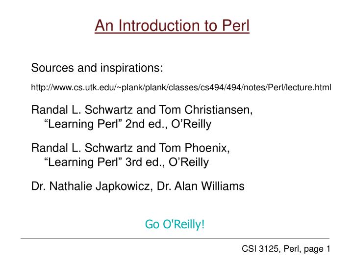 an introduction to perl