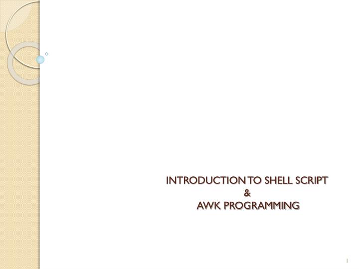 introduction to shell script awk programming