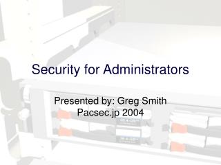 Security for Administrators