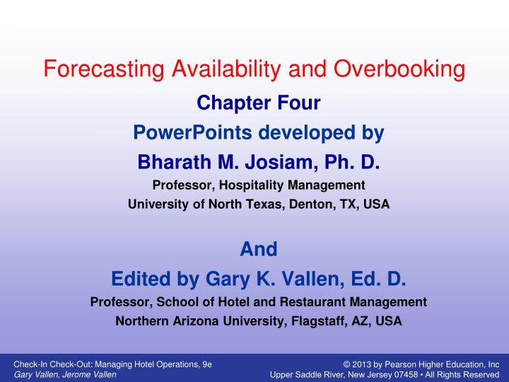 forecasting availability and overbooking