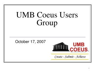 UMB Coeus Users Group