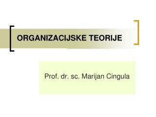 organizacijske teorije