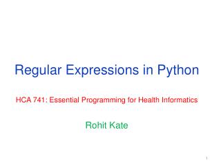 Regular Expressions in Python