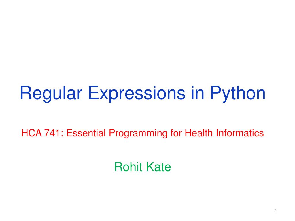 PPT - Regular Expressions in Python PowerPoint Presentation, free ...