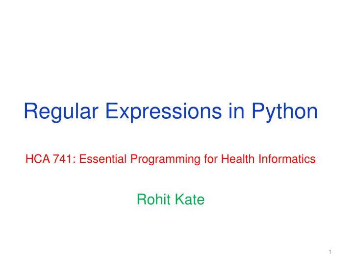 regular expressions in python