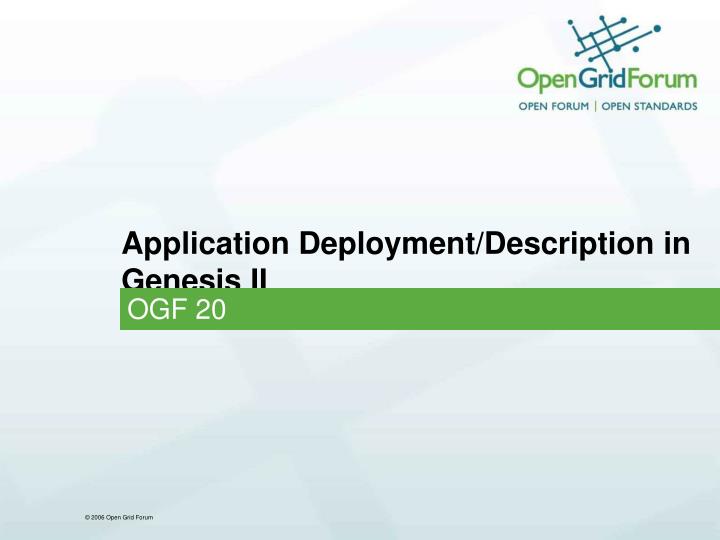 application deployment description in genesis ii
