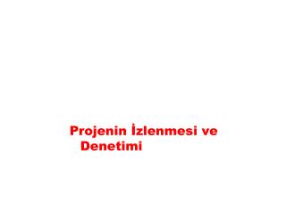 projenin zlenmesi ve denetimi