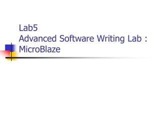 Lab5 Advanced Software Writing Lab : MicroBlaze