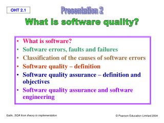 What is software? Software errors, faults and failures