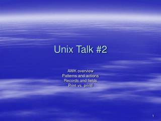 Unix Talk #2