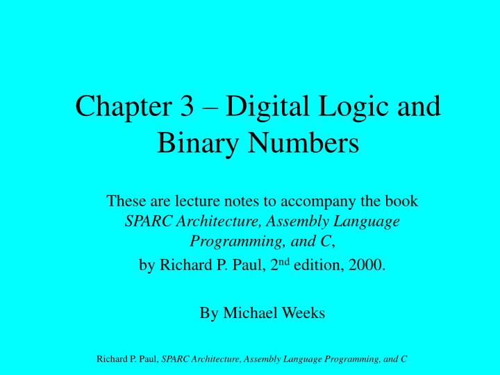 chapter 3 digital logic and binary numbers