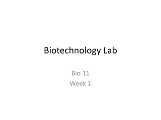 Biotechnology Lab