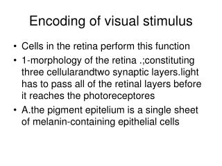 Encoding of visual stimulus