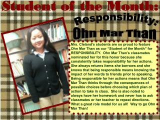 Student of the Month: