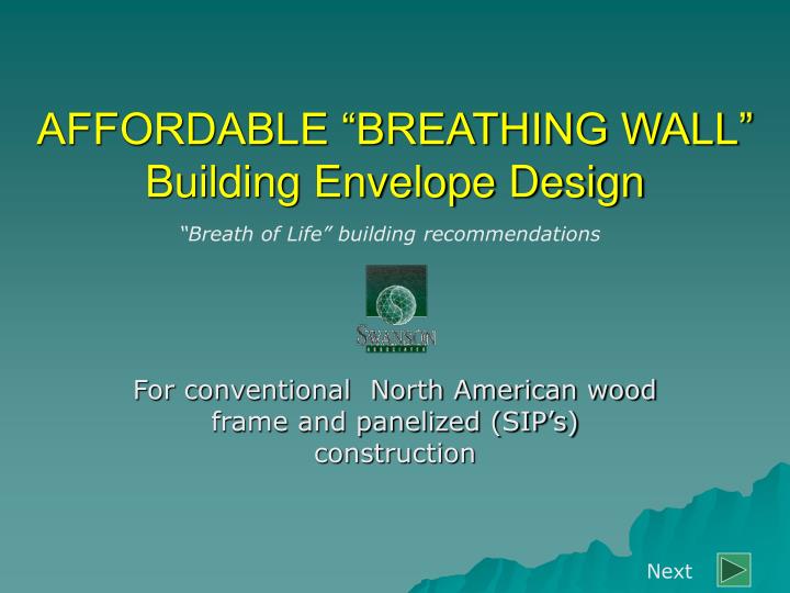 affordable breathing wall building envelope design