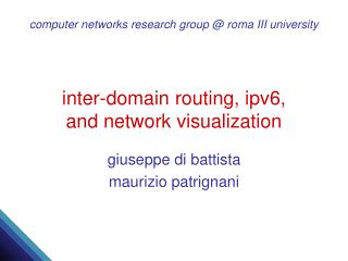 inter-domain routing, ipv6, and network visualization