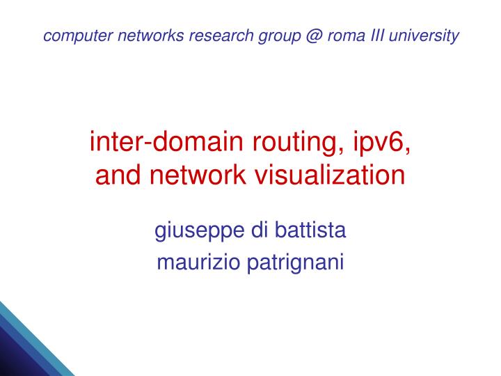 inter domain routing ipv6 and network visualization