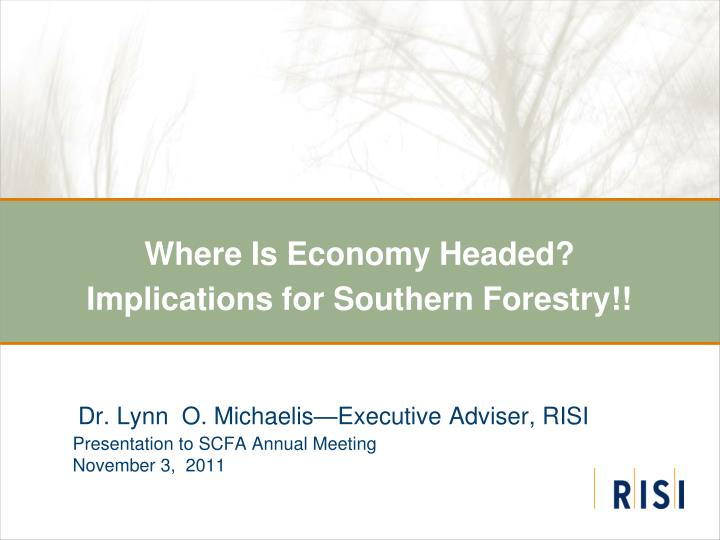 where is economy headed implications for southern forestry