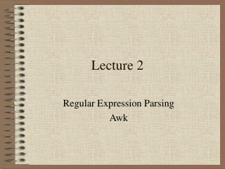 Lecture 2