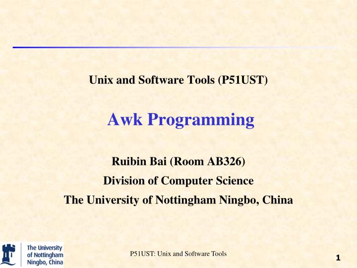 unix and software tools p51ust awk programming