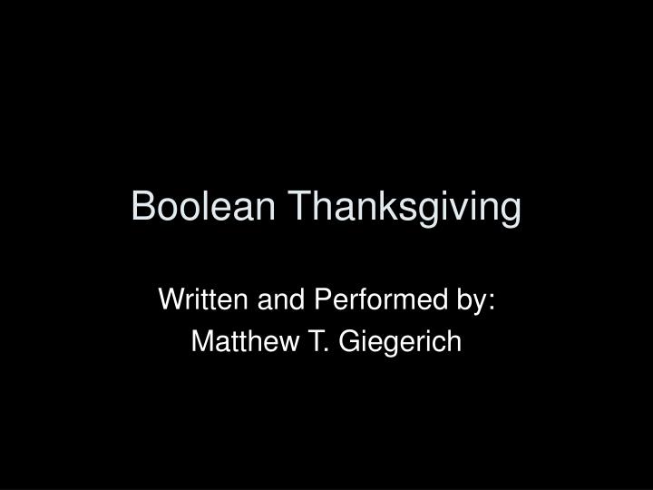 boolean thanksgiving