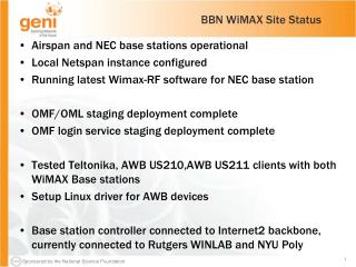 BBN WiMAX Site Status