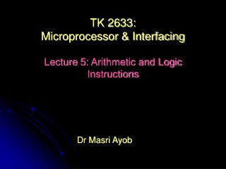 TK 2633: Microprocessor &amp; Interfacing
