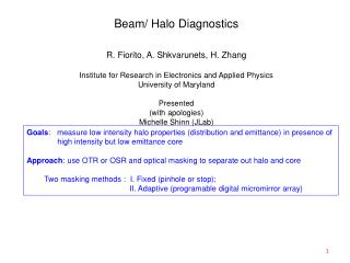 Beam/ Halo Diagnostics