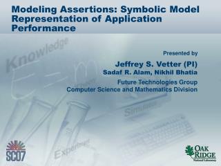 Modeling Assertions: Symbolic Model Representation of Application Performance