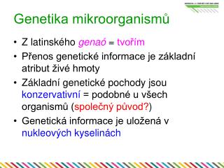 genetika mikroorganism