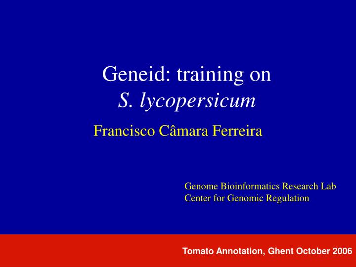 geneid training on s lycopersicum