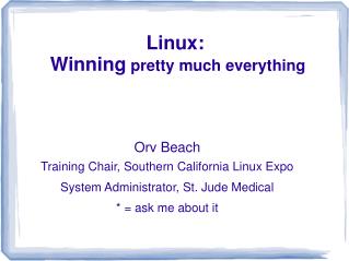 Linux: Winning pretty much everything